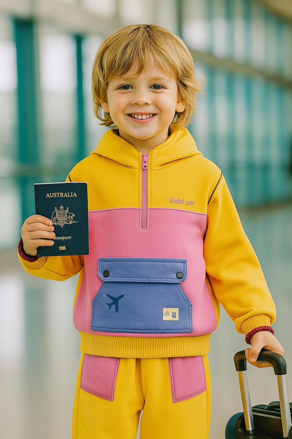KidsFlyer™ Safety Travel Outfit with Smart QR Code System - YELLOW