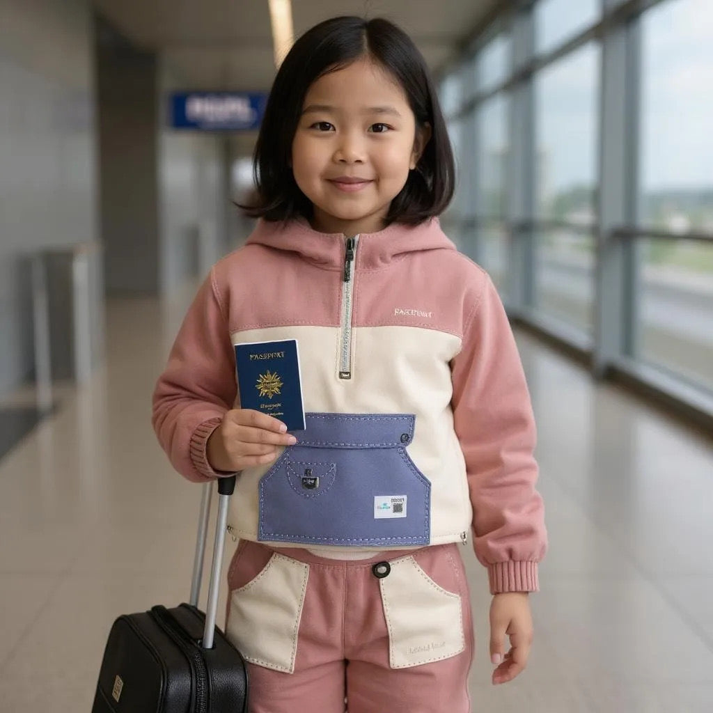 KidsFlyer™ Safety Travel Outfit with Smart QR Code System - PINK