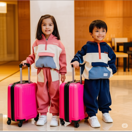 KidsFlyer™ Safety Travel Outfit with Smart QR Code System - PINK