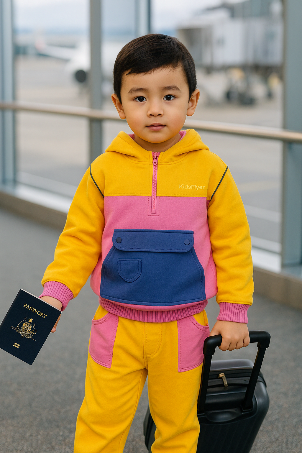 KidsFlyer™ Safety Travel Outfit with Smart QR Code System - YELLOW