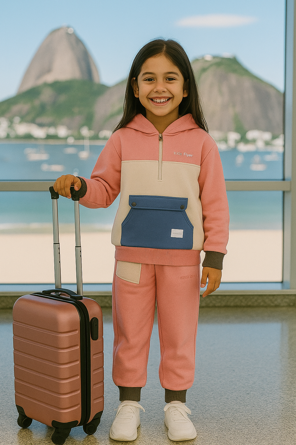 KidsFlyer™ Safety Travel Outfit with Smart QR Code System - PINK