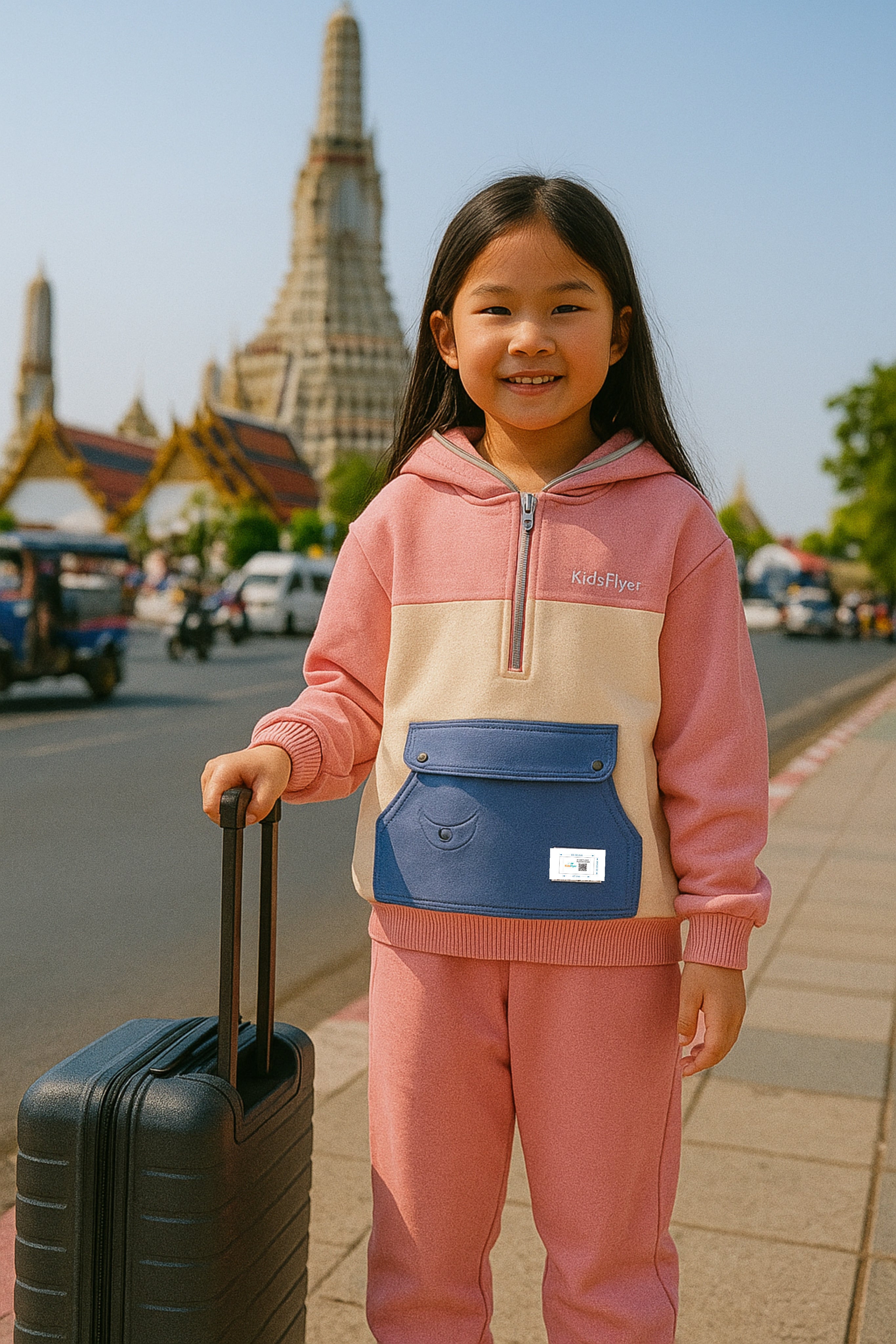 KidsFlyer™ Safety Travel Outfit with Smart QR Code System - PINK