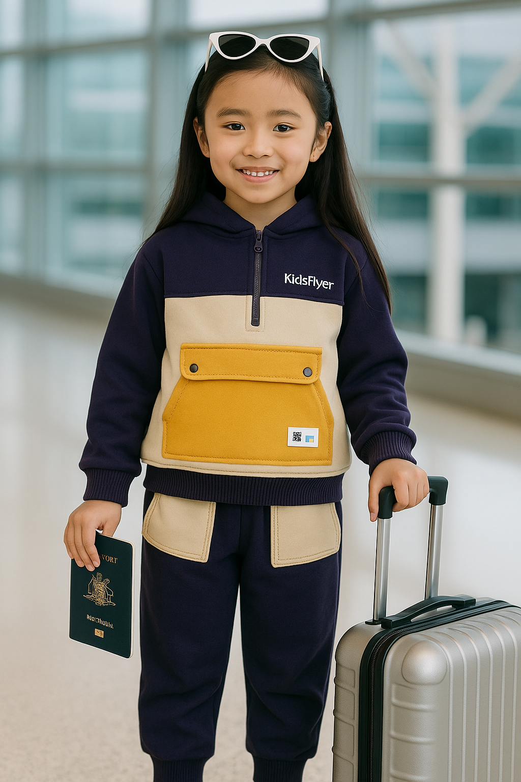 KidsFlyer™ Safety Travel Outfit with Smart QR Code System - PURPLE