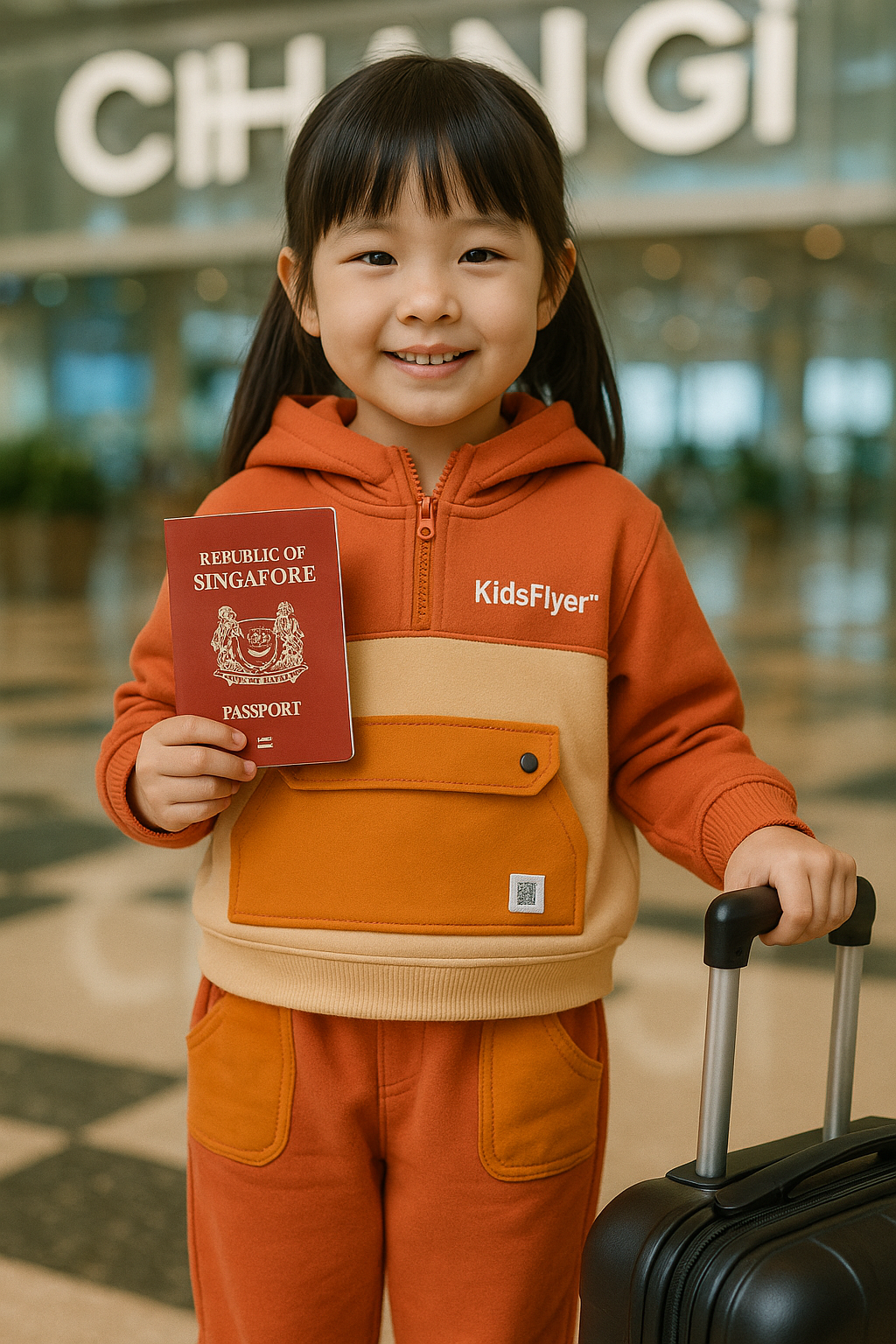 KidsFlyer™ Safety Travel Outfit (with Smart QR Code System) ORANGE